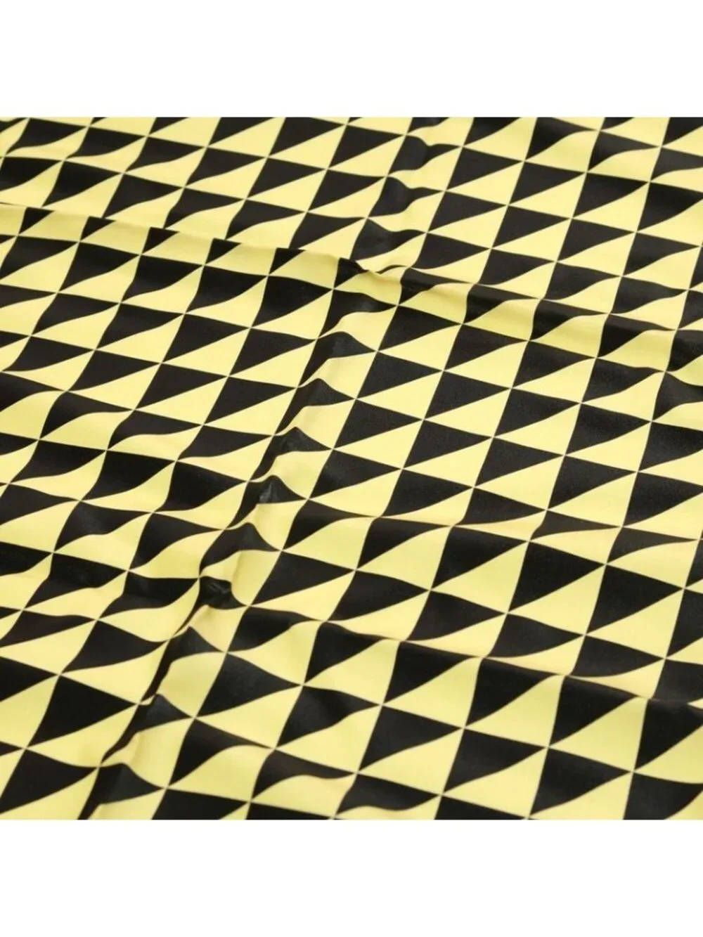 Prada Triangle Logo Print Silk Twill Scarf Black Gold - Picture 5 of 6